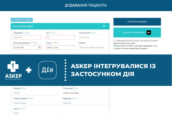 МІС Askep інтегрувалася із застосунком Дія