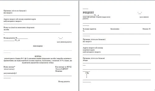 Бланки рецептов: правила и формы