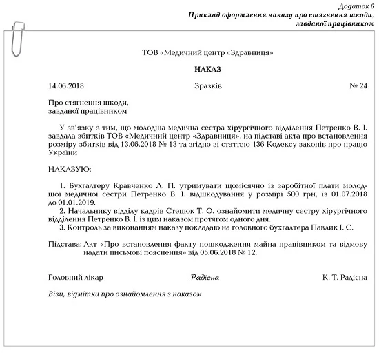 Стягнути шкоду з медпрацівника: зразки всіх документів Стягнути шкоду з медпрацівника: зразки всіх документів