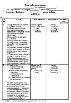 План роботи наставника в медицині: приклад оформлення План роботи наставника в медицині: приклад оформлення